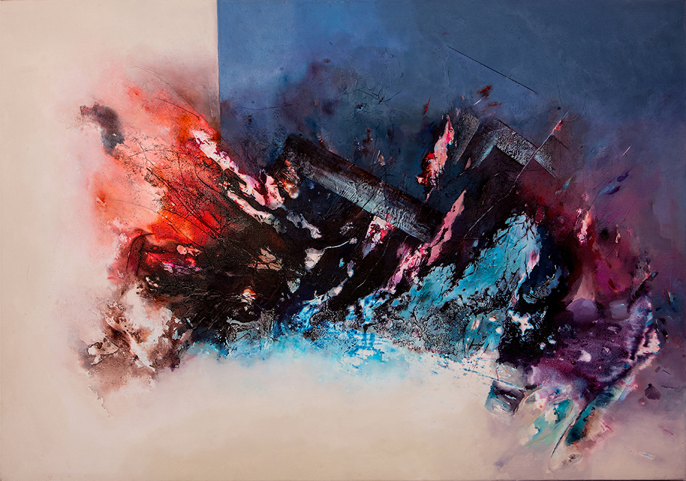 Tahereh Vahedian, 2013, 'Blue Mirror' Collection, Acrylic and Ecoline, 70 x 100 cm