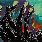 2002 - Mixed Media Cardboard - 50 x 70 cm & 2002 - Acrylic - 40 x 100 cm