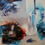 2013. Tahereh Vahedian - 'Blue Mirror' Collection - Acrylic and Ecoline - 130 x 130 cm