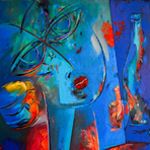 2009. Tahereh Vahedian - Big-eyed Women Collection - Acrylic - 60 x 80 cm