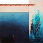 2013. Tahereh Vahedian - 'Blue Mirror' Collection - Acrylic and Ecoline - 90 x 100 cm